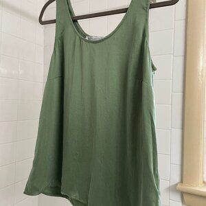 Moss Green Silk Camisole, Size Small
